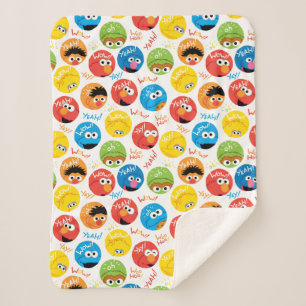 Couverture Sherpa Sesame Street Circle Motif de caractères