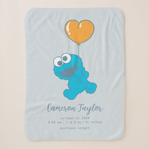 Couverture Sherpa Sesame Street Cookie Monster Baby Birth Statistiqu