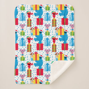 Couverture Sherpa Sesame Street Noël Présente Motif