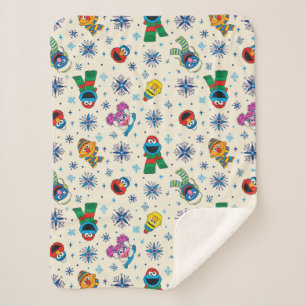 Couverture Sherpa Sesame Street Noël Snowflake Motif