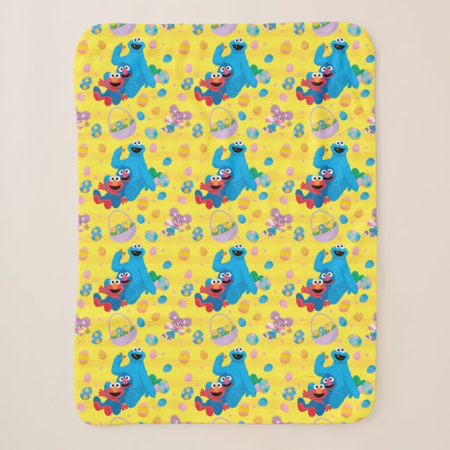 Couverture Sherpa Sesame Street Pâques Motif de panier (Devant)