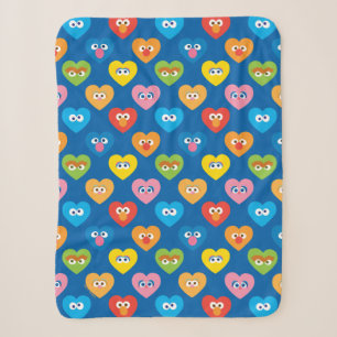 Couverture Sherpa Sesame Street Valentine Hearts Motif