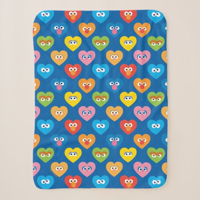 Couverture Sherpa Sesame Street Valentine Hearts Motif (Devant)