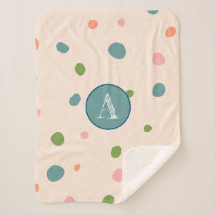 Couverture Sherpa Set cadeau bébé fille Un premier point coloré rose