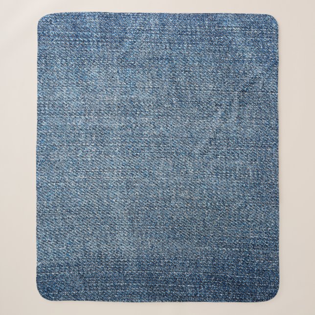 Couverture Sherpa Shabby denim texture for background. Blue jeans (Devant)