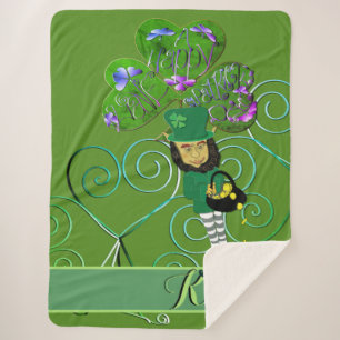 Couverture Sherpa Shamrock Leprechaun