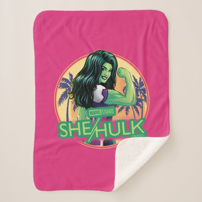 Couverture Sherpa She-Hulk Retro Palm Tree Graphic (Devant)