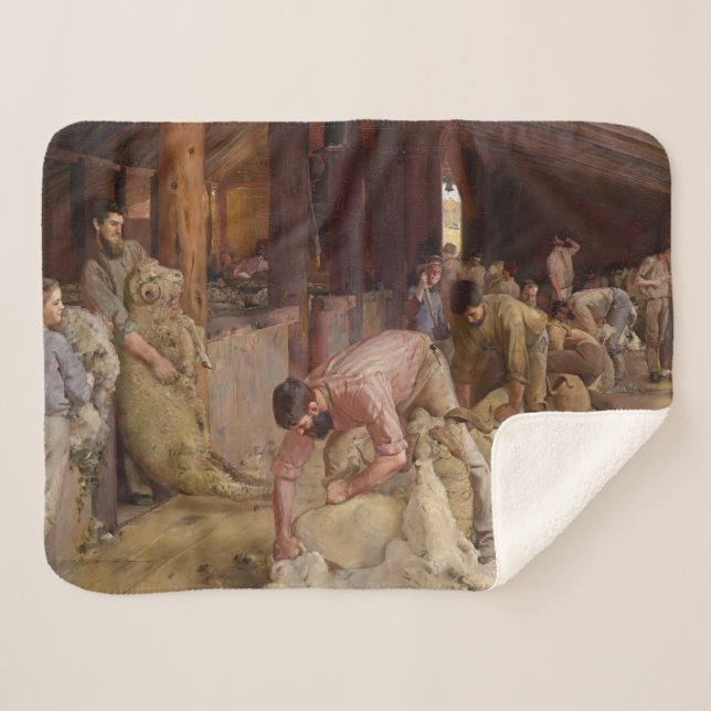 Couverture Sherpa Shear the Rams (Australian Art) (Tom Roberts) (Devant (Horizontal))