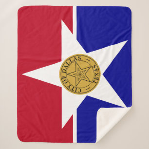 Couverture Sherpa Sherpa Blanket avec drapeau de Dallas
