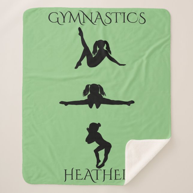 Couverture Sherpa SHERPA BLANKET DE GYMNASTICS GIRL. Nom personnalis (Devant)