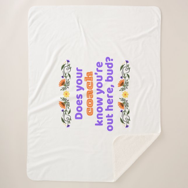 Couverture Sherpa Sherpa blanket hockey gift does coach know (Devant)