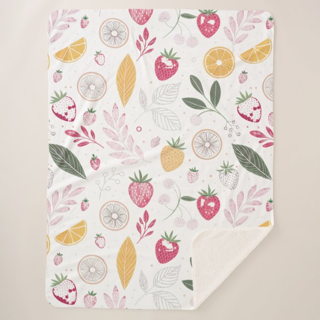 Couverture Sherpa Sherpa BlanketCozy Fruit Garden – Large Sherpa Bla (Devant)