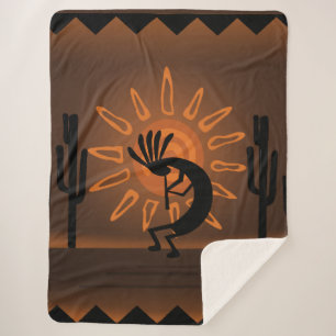 Couverture Sherpa Sherpa Brown Kokopelli Sud-Ouest