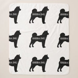 Couverture Sherpa Shiba Inu nom silo noir