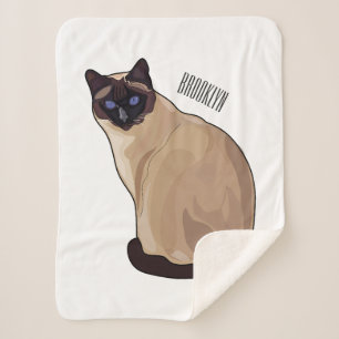Couverture Sherpa Siamese cat cartoon