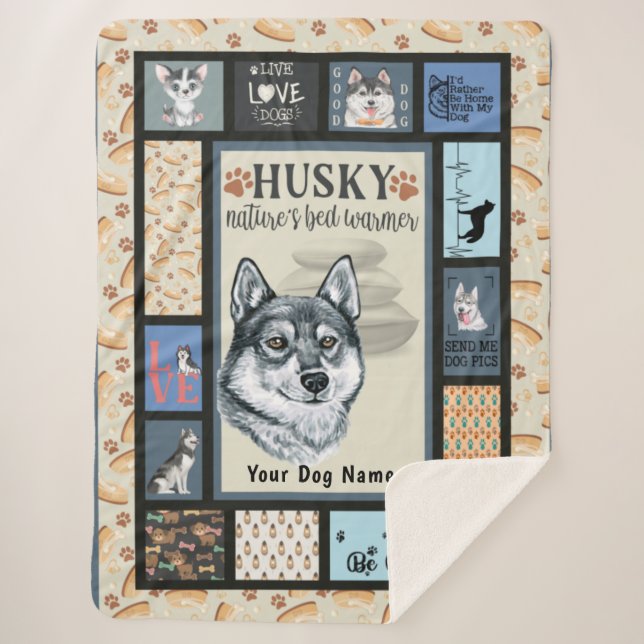 Couverture Sherpa Sibérien Husky propriétaire Lover Funny Keepsaké Q (Devant)