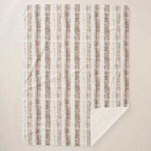 Couverture Sherpa Sicile Brun Rayé Rustique 