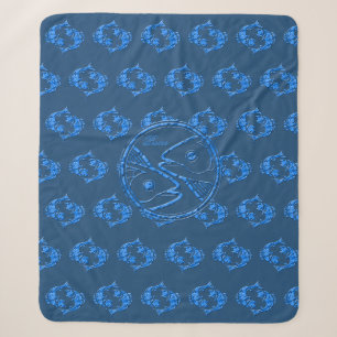 Couverture Sherpa Signe Horoscope Zodiac Motif étoile bleue Pisces