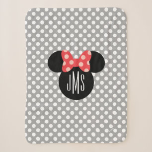 Couverture Sherpa Silhouette de la tête de point de Minnie Polka   M
