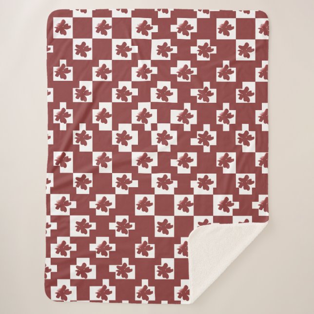 Couverture Sherpa Silhueta de flores em padrão. (Devant)