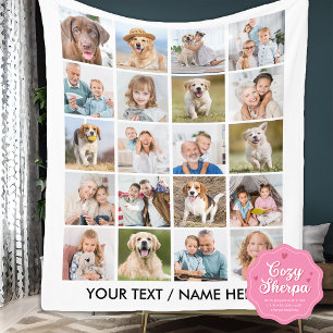 Couverture Sherpa Simple Collage de 20 Photos Personnalisées