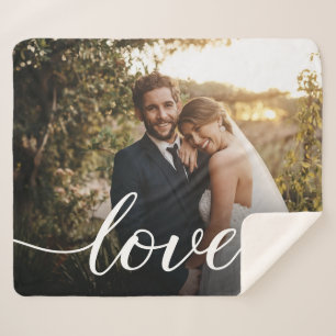 Couverture Sherpa Simple Keepsaké Love Script photo de mariage perso