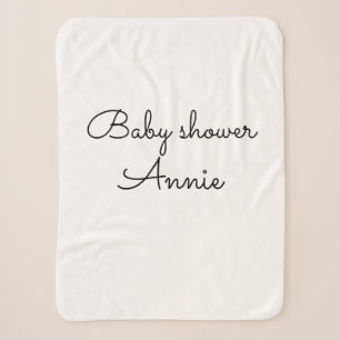 Couverture Sherpa simple minimal ajoutez votre nom texte baby shower