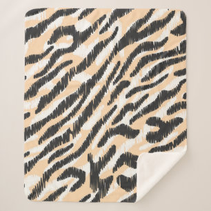 Couverture Sherpa Simples vintage gribouillis zèbre léopard patte de
