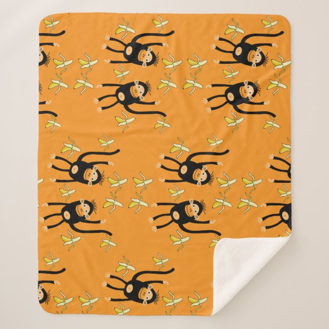 Couverture Sherpa Singe mignon (Devant)