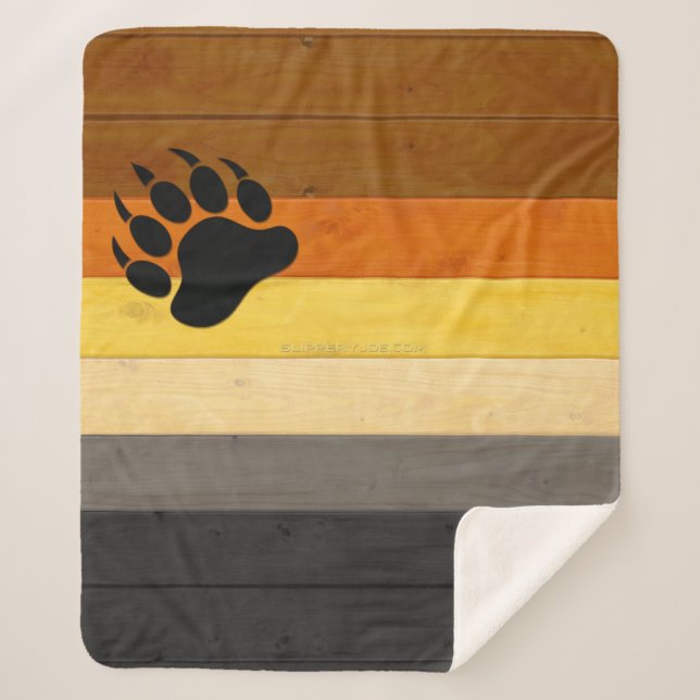 Couverture Sherpa SlipperyJoe's Bear Pride drapeau de la texture du  (Devant)