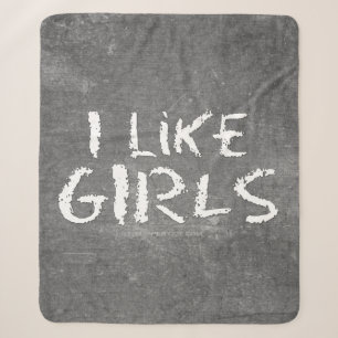 Couverture Sherpa SlipperyJoe's J'aime les filles tableau noir sale