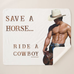 Couverture Sherpa SlipperyJoe's sauve cheval monter chapeau de cowbo