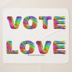 Couverture Sherpa SlipperyJoe's vote amour égalité cadeaux gay pride