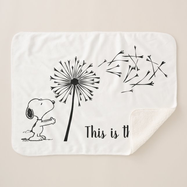 Couverture Sherpa Snoopy Avec Dandelion (Devant (Horizontal))