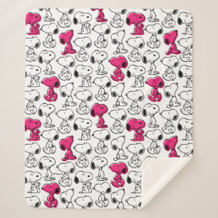 Couverture Sherpa Snoopy Black & Magenta Pattern