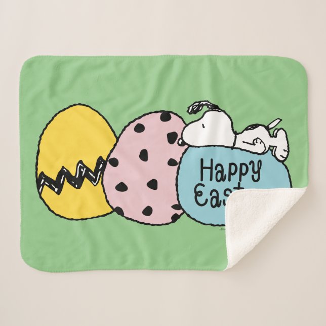 Couverture Sherpa Snoopy - Bonne Pâques (Devant (Horizontal))