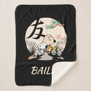 Couverture Sherpa Snoopy, Charlie Brown et Woodstock - Ami