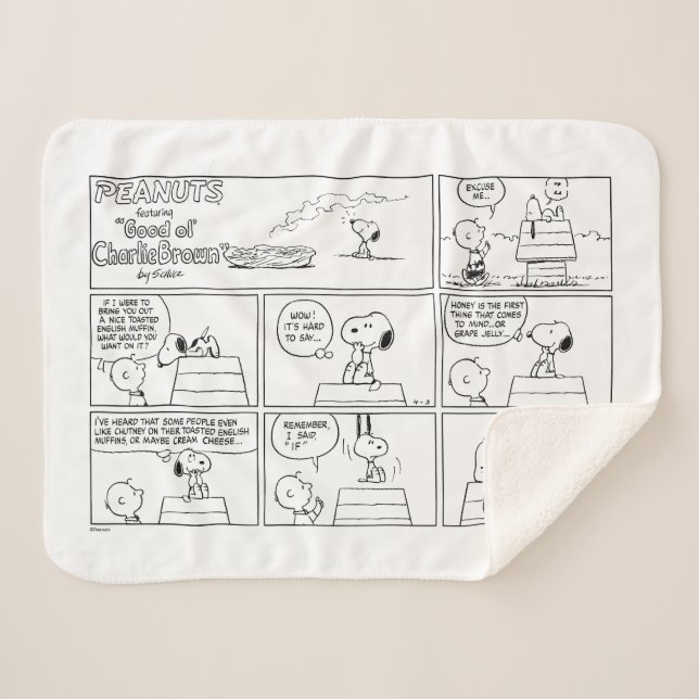 Couverture Sherpa Snoopy & Charlie Brown | Muffin anglais (Devant (Horizontal))