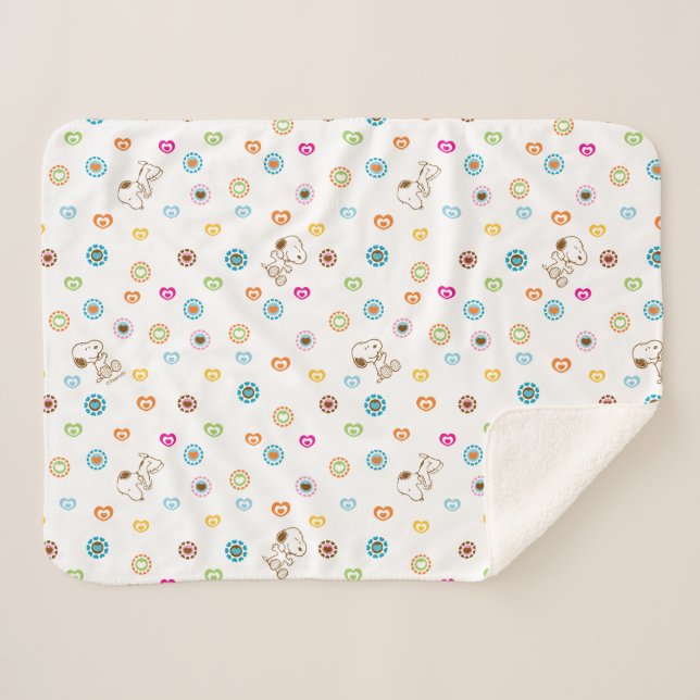 Couverture Sherpa Snoopy Colorful Hearts Motif (Devant (Horizontal))