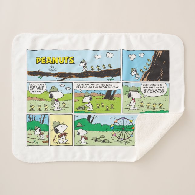 Couverture Sherpa Snoopy & Friends | Go Camping (Devant (Horizontal))