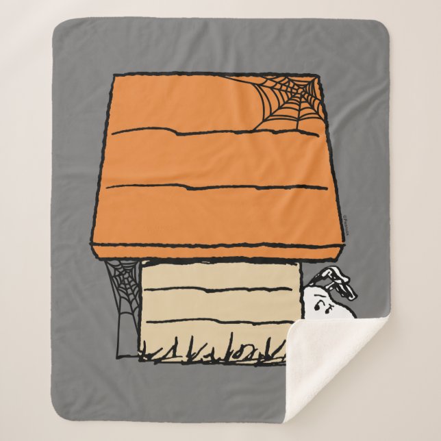 Couverture Sherpa Snoopy Halloween Spider Web Doghouse (Devant)