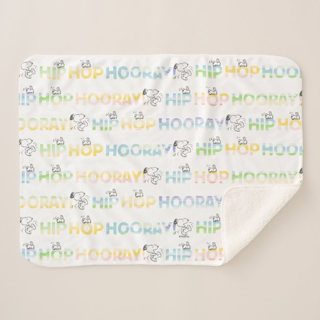 Couverture Sherpa Snoopy Hip hop Hooray Pâques (Devant (Horizontal))