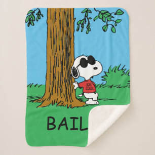 Couverture Sherpa Snoopy "Joe Cool" debout