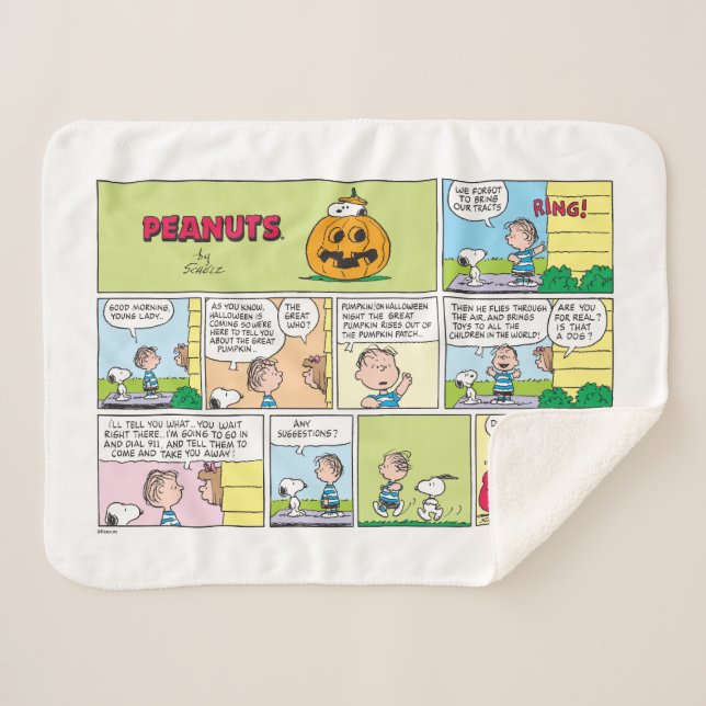 Couverture Sherpa Snoopy & Linus | Les grandes nouvelles Citrouilles (Devant (Horizontal))