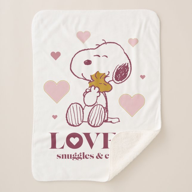 Couverture Sherpa Snoopy & Woodstock Love is Snuggets & Cuddles Anim (Devant)
