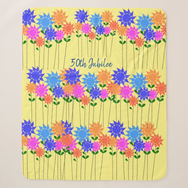 Couverture Sherpa Soeurs 50e Jubilé Floral  (Devant)
