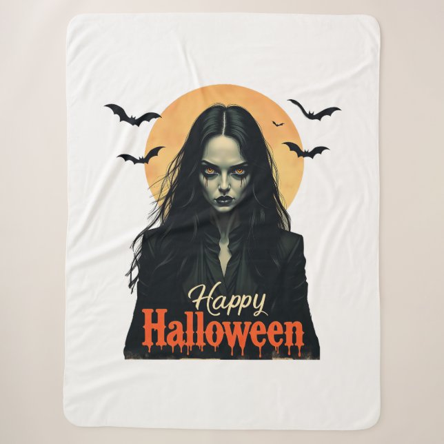 Couverture Sherpa Sorcière gothique d'Halloween (Devant)