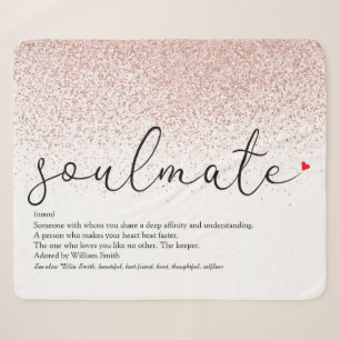 Couverture Sherpa Soulmate Définition Love Heart Rose Gold Parties s