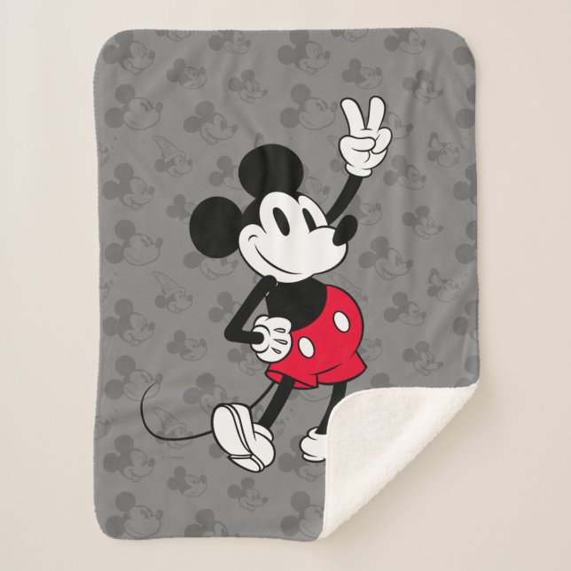 Couverture Sherpa Souris classique Mickey | Cool au-delà des années (Devant)
