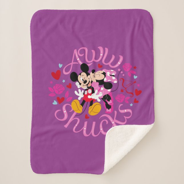 Couverture Sherpa Souris Mickey et Minnie | Aww Schucks (Devant)